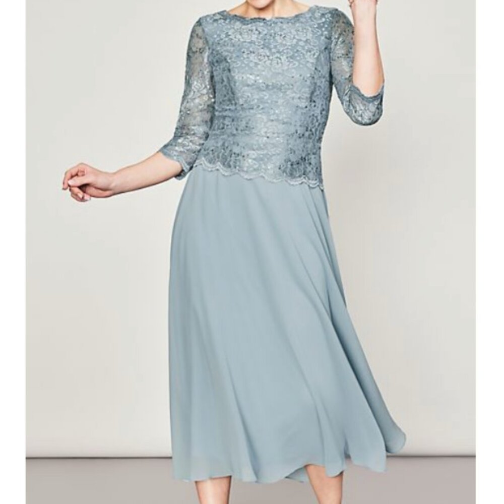 Tea Length Lace and Chiffon